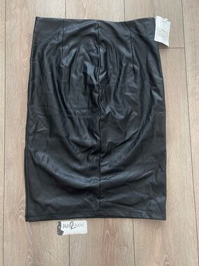 Ramisu Black Faux Leather Pencil Skirt Brand New